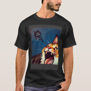 Impressionistic  Cat Screaming Impressionism Cats T-Shirt