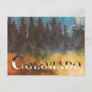 Impressionistic Colorado Mountain Forest Postcard