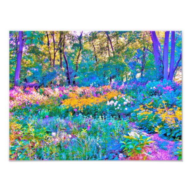 Impressionistic Colourful Garden Landscape Flowers Photo Print (Front)