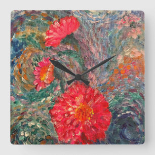 Impressionistic Garden Square Wall Clock