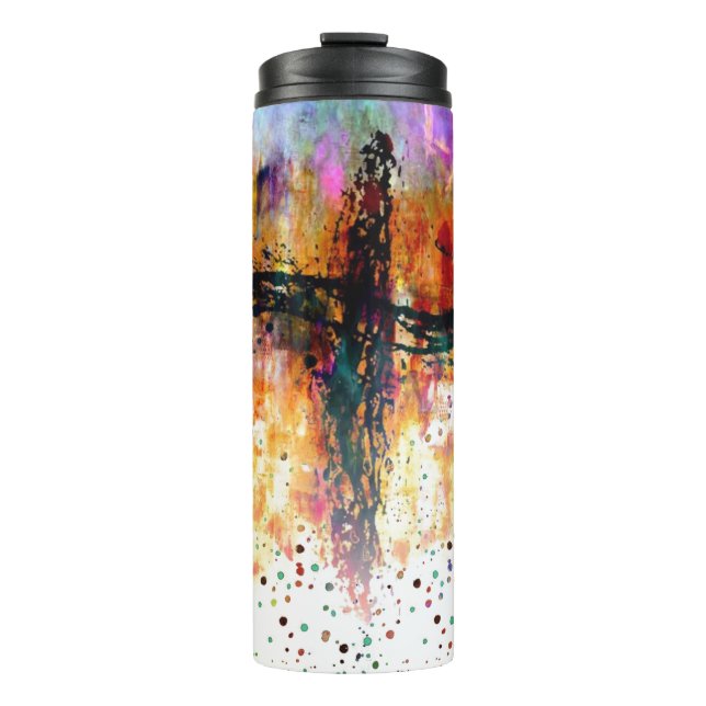 Impressionistic grunge cross thermal tumbler (Front)