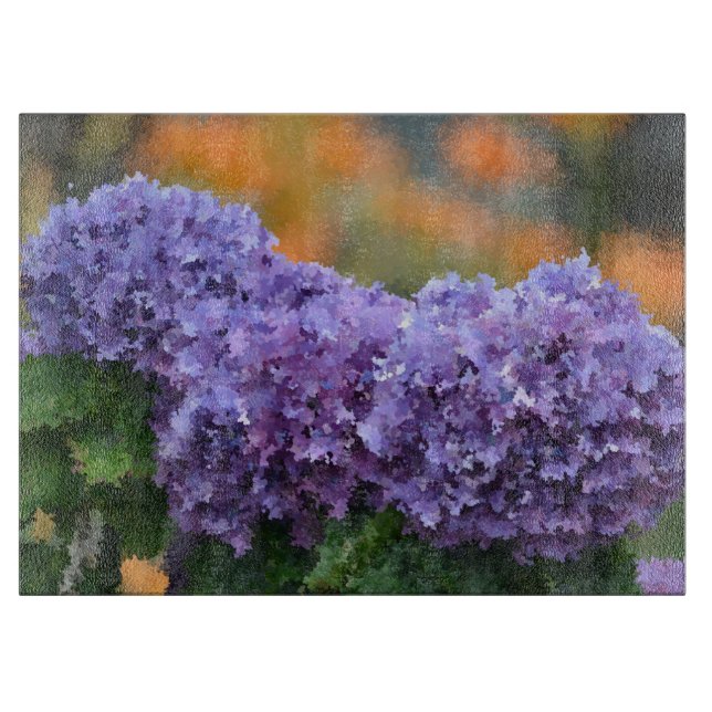 Impressionistic Hydrangea Cutting Board (Front)
