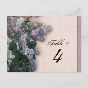 Impressionistic Lilacs - Table Number Card