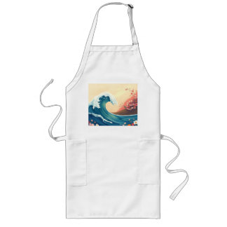 Impressionistic Ocean Wave Long Apron
