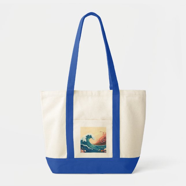 Impressionistic Ocean Wave Tote Bag (Front)