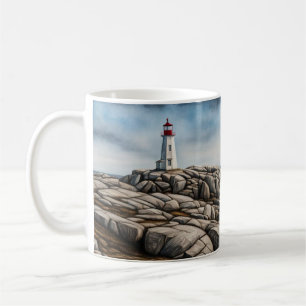 Impressionistic Peggy's Cove Lighthouse Coffee Mug
