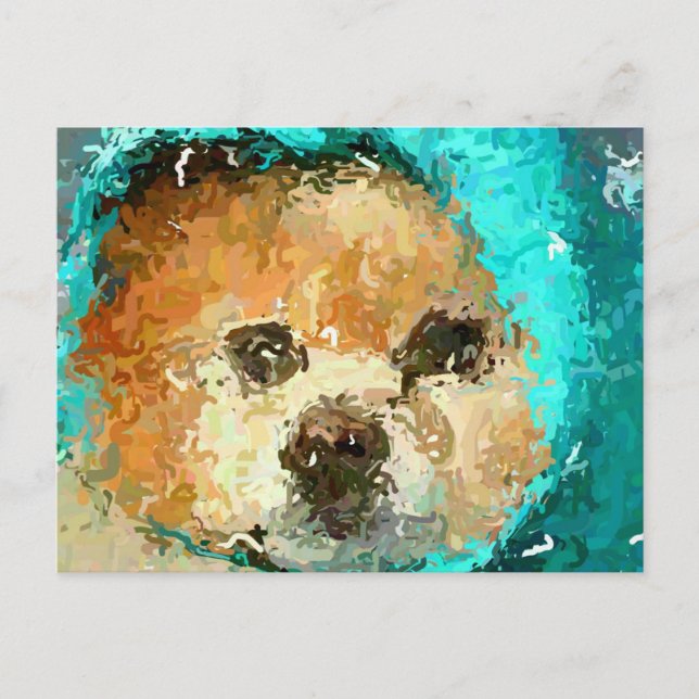 Impressionistic Pom Raincoat Postcard (Front)