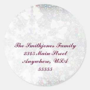 Impressionistic Snowflake Return Address Classic Round Sticker