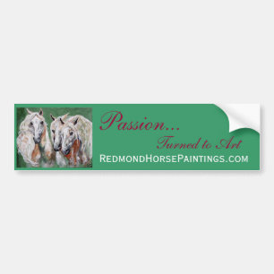 Impressionistic White Horses Bumper Sticker