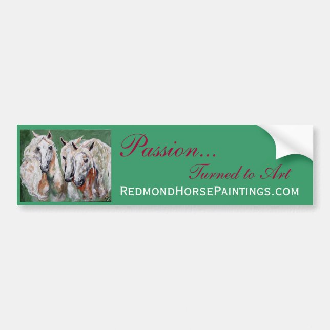 Impressionistic White Horses Bumper Sticker (Front)