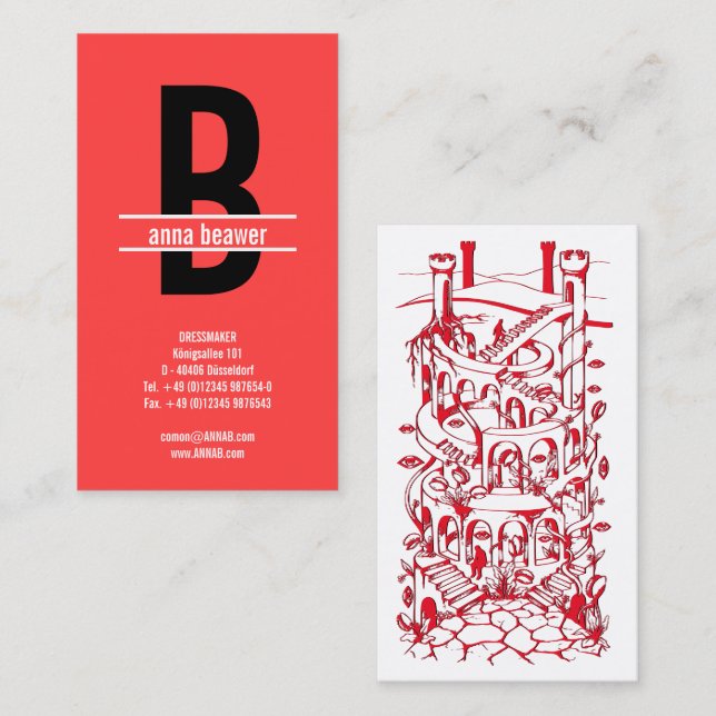 Impressive Bold Monogram Psychedelic image Business Card (Front/Back)