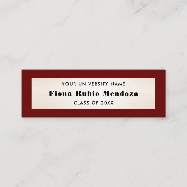 Impressive Burgundy Gold Graduation Name Insert (Front)