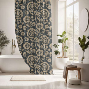 Impressive floral decorative eye-catching shower curtain