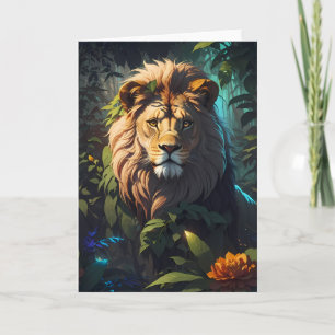 Impressive Lion in the Jungle   Card