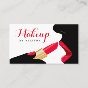 Impressive Makeup Artist Hot Red Lips Lipstick Business Card