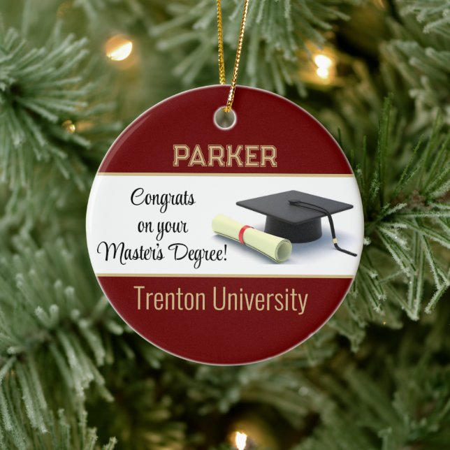 Impressive Master's Degree! Graduation  Ceramic Tree Decoration (Tree)