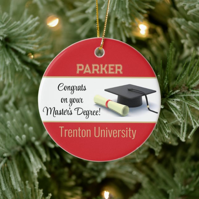 Impressive Master's Degree! Graduation  Ceramic Tree Decoration (Tree)