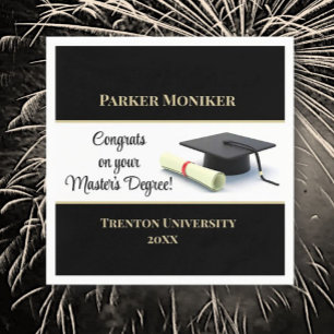 Impressive Master's Degree! Graduation  Napkin