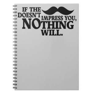 Impressive Moustache custom colour notebook