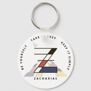 Impressive Neoplasticism Art Monogram. Letter Z Key Ring