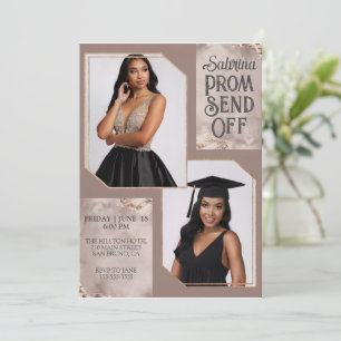 Impressive Prom Send Off Graduation Two Photos Invitation