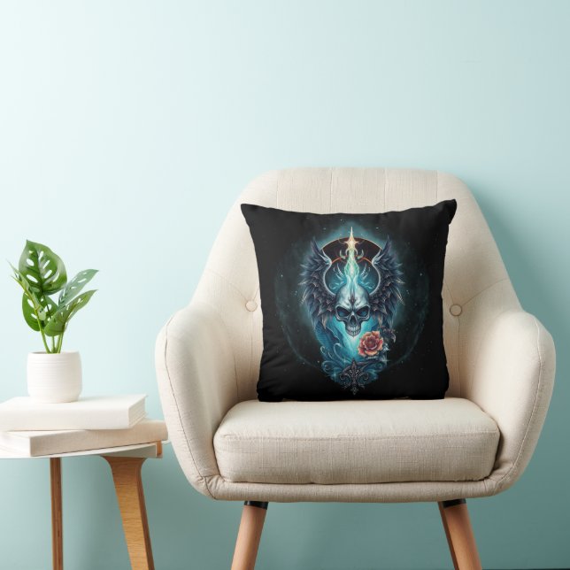 Impressive, realistic skull,  cushion (Chair)