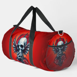 Impressive, realistic skull with wings  duffle bag