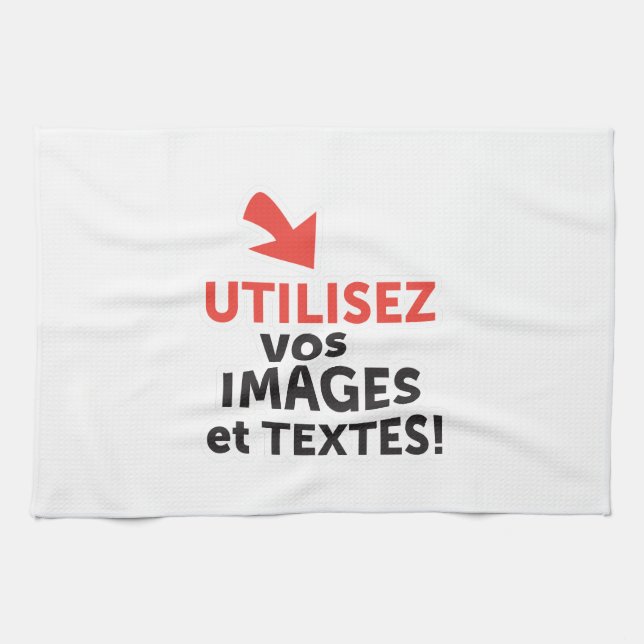 Imprimer vos conceptions en ligne en français tea towel (Horizontal)
