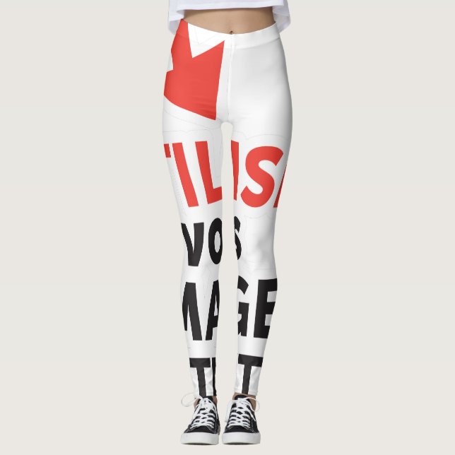 Imprimer vos designs en ligne DIY en Français Leggings (Front)