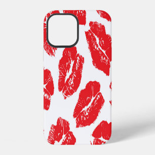 Imprint Kiss Red Lips: Vintage Seamless iPhone 12 Case