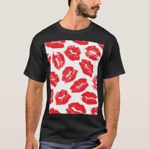 Imprint Kiss Red Lips: Vintage Seamless T-Shirt