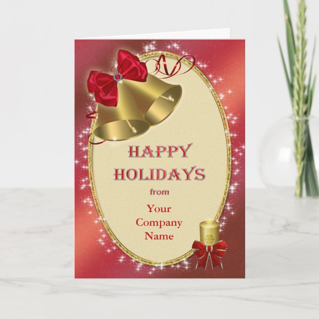 Imprinted Corporate Christmas 'Happy Holidays' Holiday Card (Front)