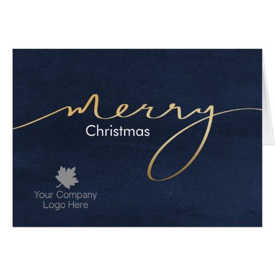 Imprinted Logo Gold Joy Script Holiday Corporate Card