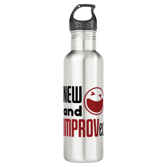 Improv Comedy Improvisation Comedian New IMPROVed 710 Ml Water Bottle (Front)