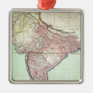 Improved Map of India published in London 1820 Metal Tree Decoration