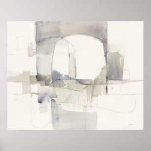 Improvisation I Gray Abstract Print
