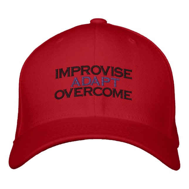 IMPROVISE ADAPT OVERCOME (HAT) EMBROIDERED BASEBAL EMBROIDERED HAT (Front)