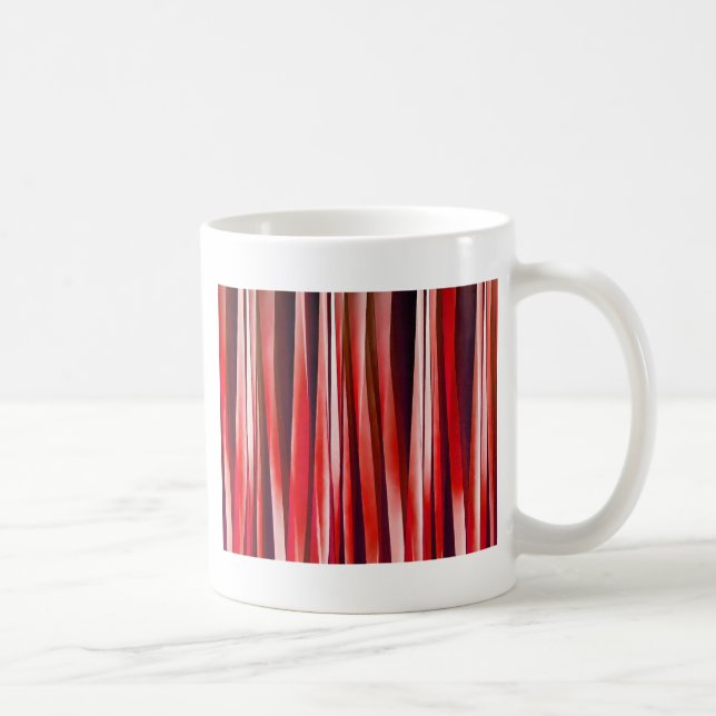 Impulsive Adventure Red Striped Abstract Pattern Coffee Mug (Right)