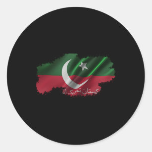 Imran Khan Pti Flag Prime Minister Pakistan Classic Round Sticker