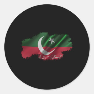 Imran Khan Pti Flag Prime Minister Pakistan Classic Round Sticker