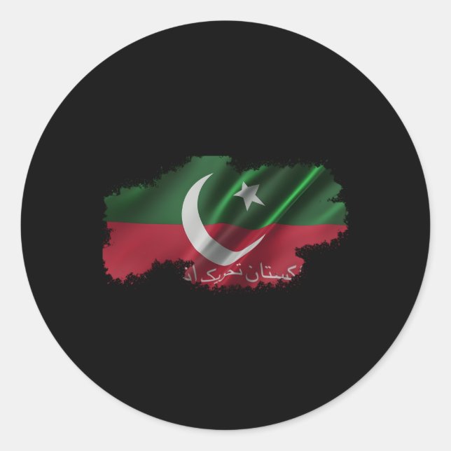 Imran Khan Pti Flag Prime Minister Pakistan Classic Round Sticker (Front)