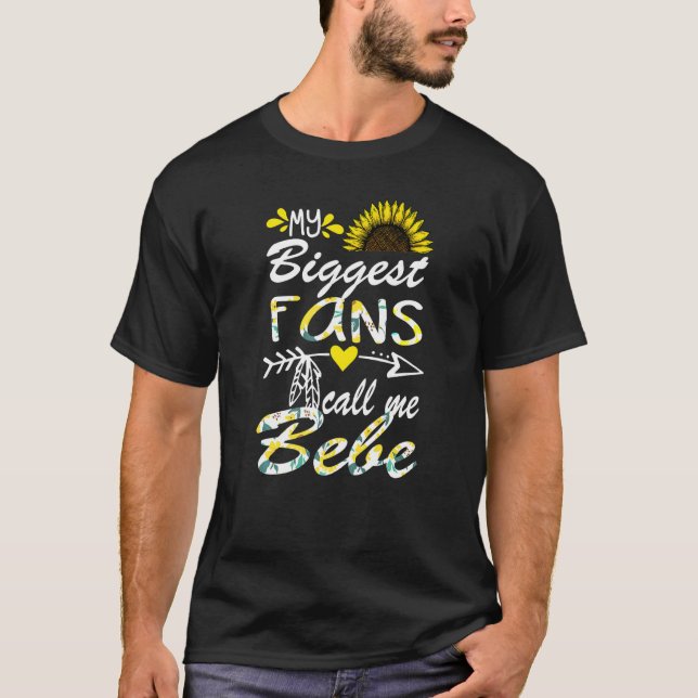 Imy Biggest Fan Call Me Bebe Grandma  Mothers Day T-Shirt (Front)