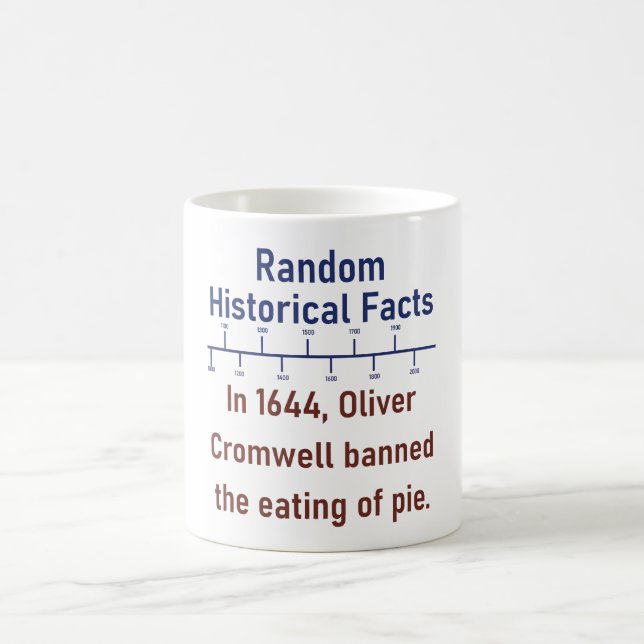 In 1644 Oliver Cromwell Banned - History Fact Coffee Mug (Center)