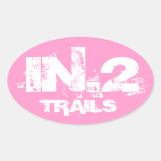 In.2 Trail Running Oval Decal White On Pink Sticker