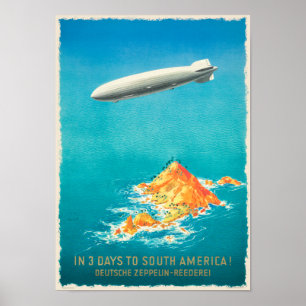In 3 Days to South America Vintage Poster 1935