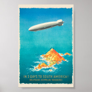 In 3 Days to South America Vintage Poster 1935