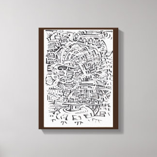 In a Between-place, india ink drawing Canvas Print