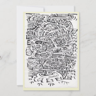 In a Between-place, ink drawing Flat Card