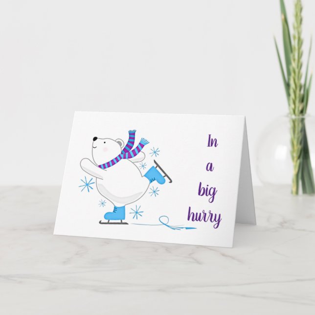 IN A BIG HURRY TO WISH YOU MERRY CHRISTMAS HOLIDAY CARD (Front)