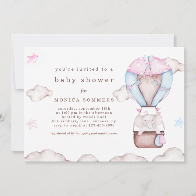 In a Cloud Baby Shower Invitation (Front)